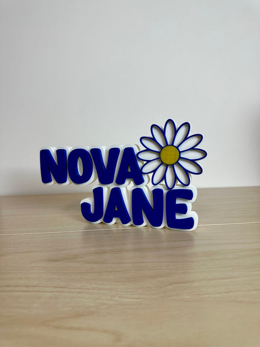Large Nameplate with Daisy