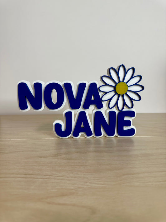 Large Nameplate with Daisy